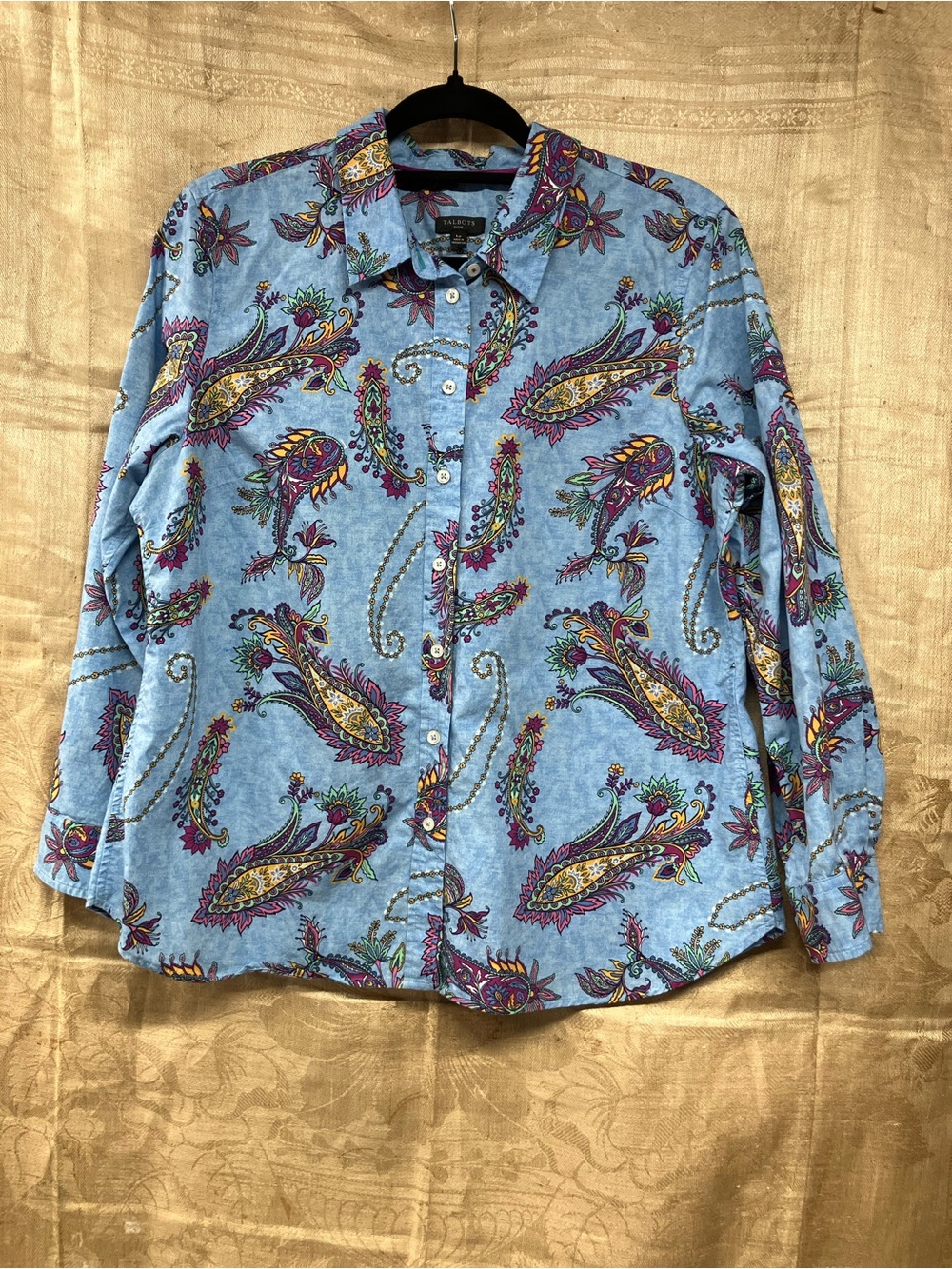 Talbots Blue Paisley Button-Up Shirt